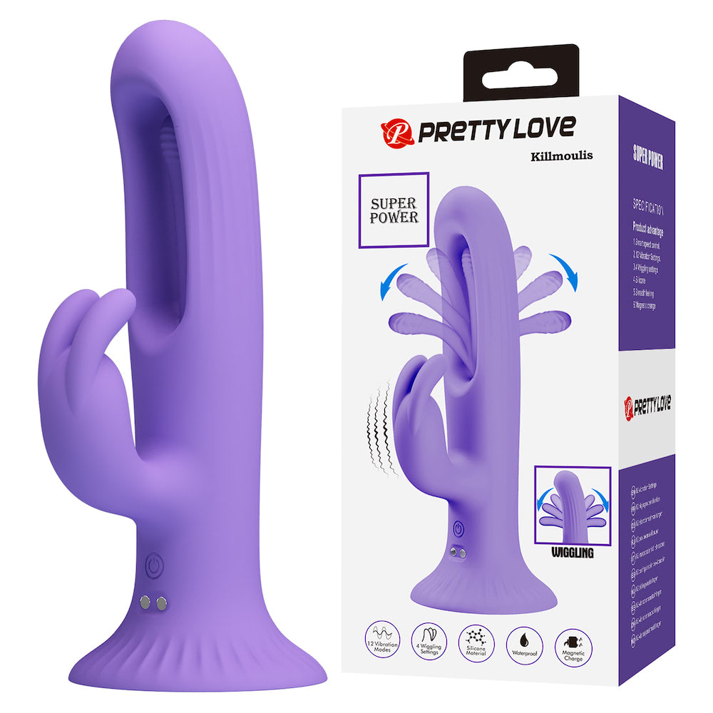 Vibrador Ponto G com ventosa coelho - Killmoulis PRETTY LOVE