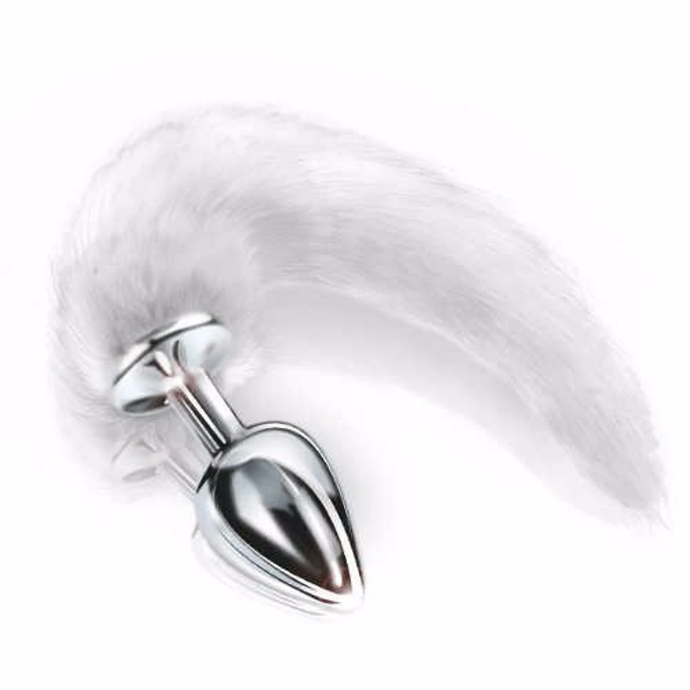 Plug Anal em Metal 7cm com Cauda Branca Raposa do Gelo - Sexshop - Imagem 3