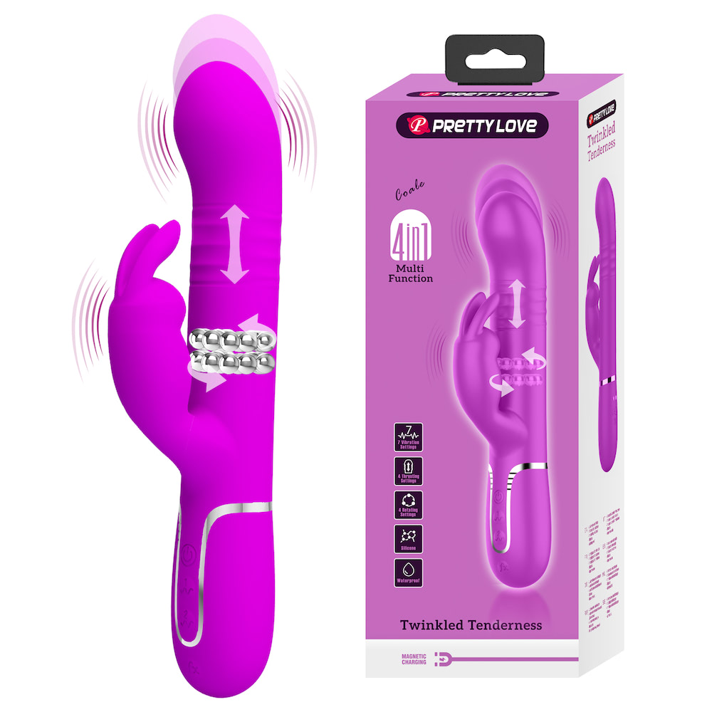 Vibrador Rabbit Vai e Vem 4 in 1 - 7 Vibrações PRETTY LOVE - Imagem 4