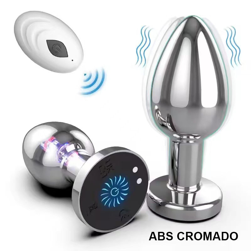 Plug Anal Cromado Cores Controle Remoto sem Fio - YOUVIBE
