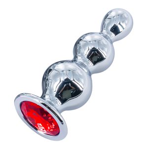 Plug Anal Escalonado Feito em Aço com Joia Pedra 9,5x3,6CM