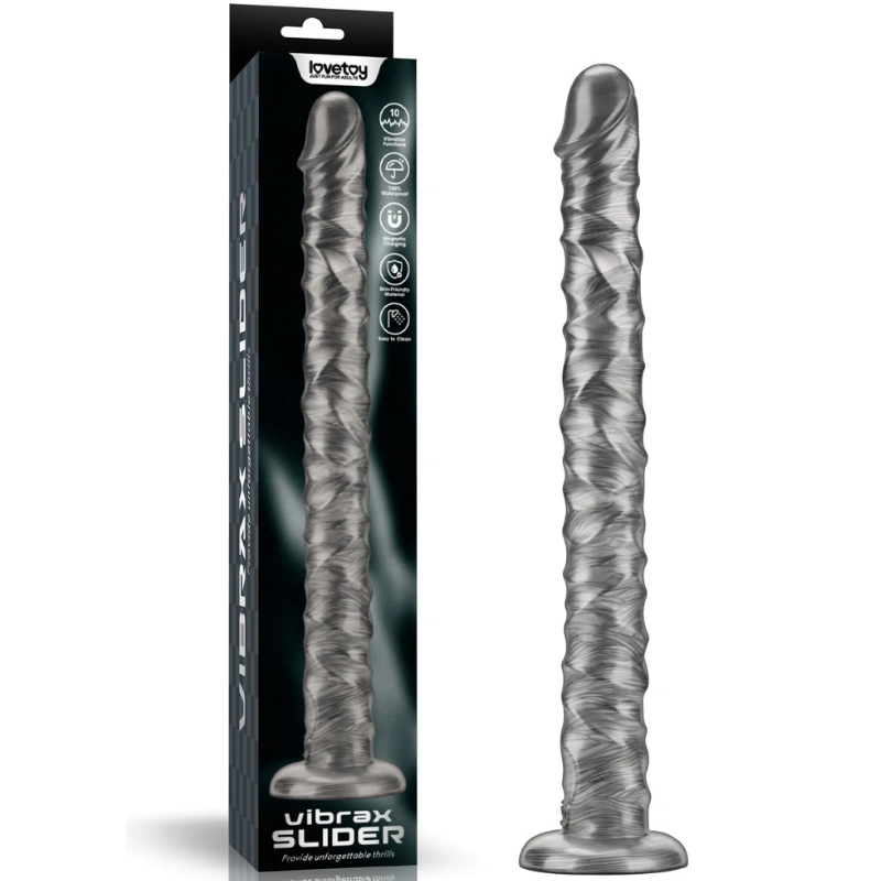 Vibrador flexível Grande 40,8x4,4 cm com Vibrax Slider