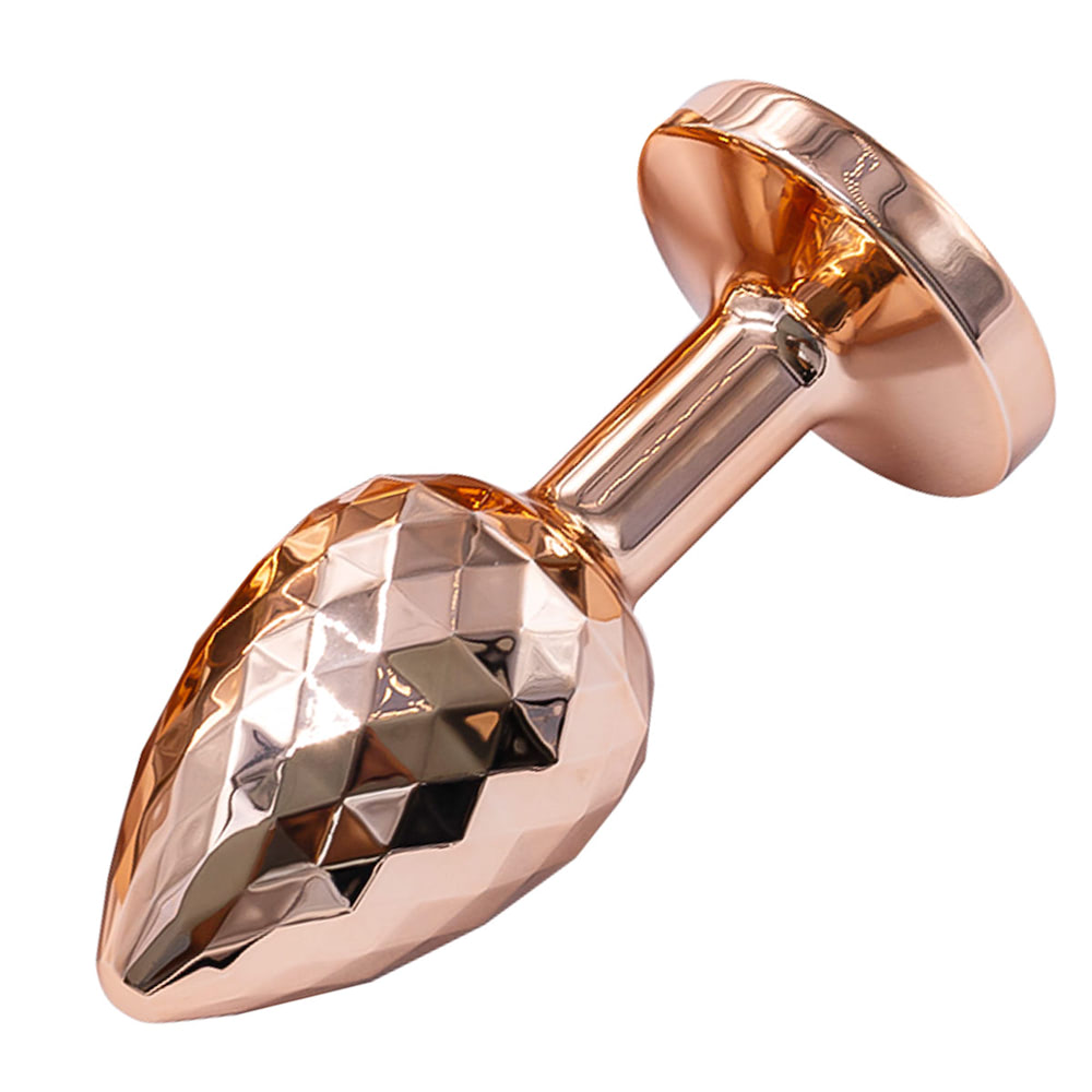 Plug Anal de Dourado Joia e Superfície Tipo Diamante 7x3CM - Imagem 4