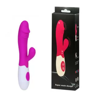 Vibrador com Detalhe de Glande com Estimulador Clitoriano