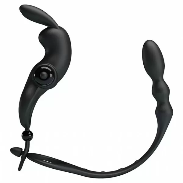 Anel peniano com plug anal Vibration Penis Sleeve V - Pretty Love