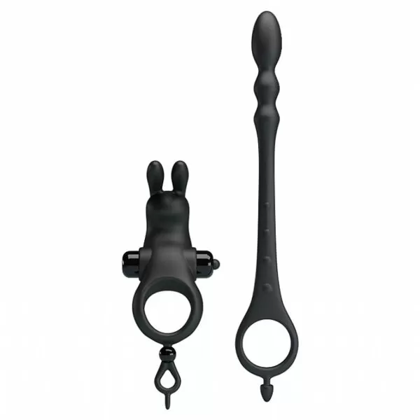 Anel peniano com plug anal Vibration Penis Sleeve V - Pretty Love
