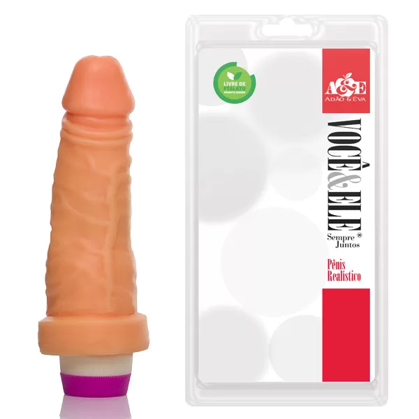 Pênis Realístico 6 com Vibrador Modelo A Pele - Sex shop