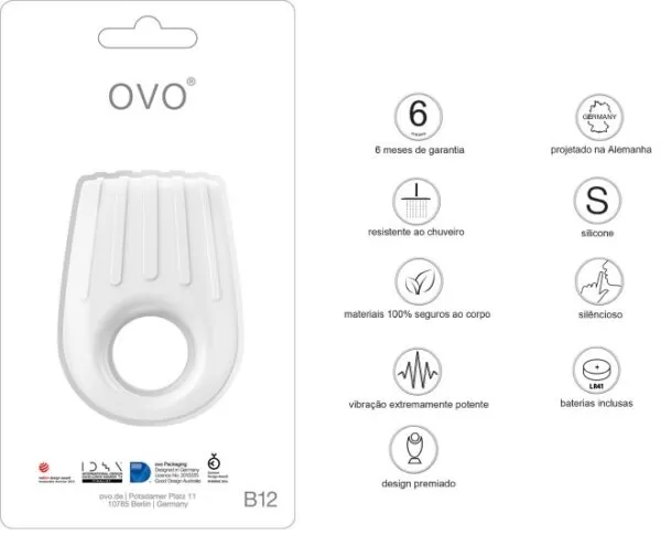 Anel Peniano, B12 - White - OVO Lifestyle - Sex shop