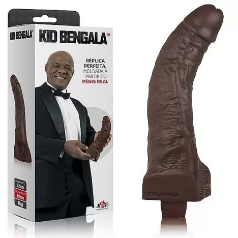 Kid Bengala - Réplica perfeita moldada a partir do penis real - 32cm - Com Vibrador - Sexshop