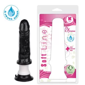 Pênis com Vibrador e Ventosa 17x4cm Preto - Sexy shop