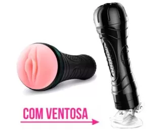 Masturbador Masculino Vagina com Ventosa para Fixação - Sexshop