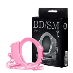 Algema de Metal Rosa - BDSM - Sex shop