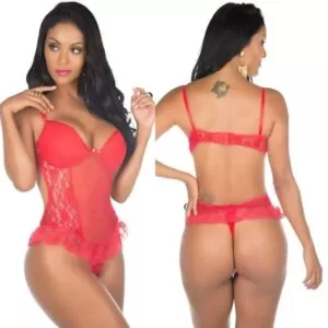 Lingerie Sexy, Body Sexy Agatha Vermelho PimentaSexy
