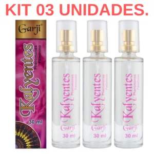 Kit 03 Perfume Feminino Kalyentes 30ml Afrodisíaco Garji - Sexshop