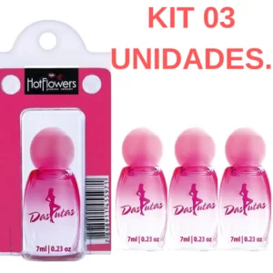 Kit 03 DasPutas Perfume Afrodisíaco Feminino 7ml HotFlowers - Sexshop