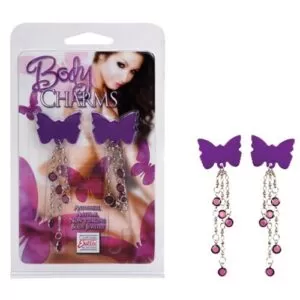Kit com 2 piercings de borboletas - BODY CHARMS BUTTERFLIES - CALIFORNIA EXOTIC - Sexshop