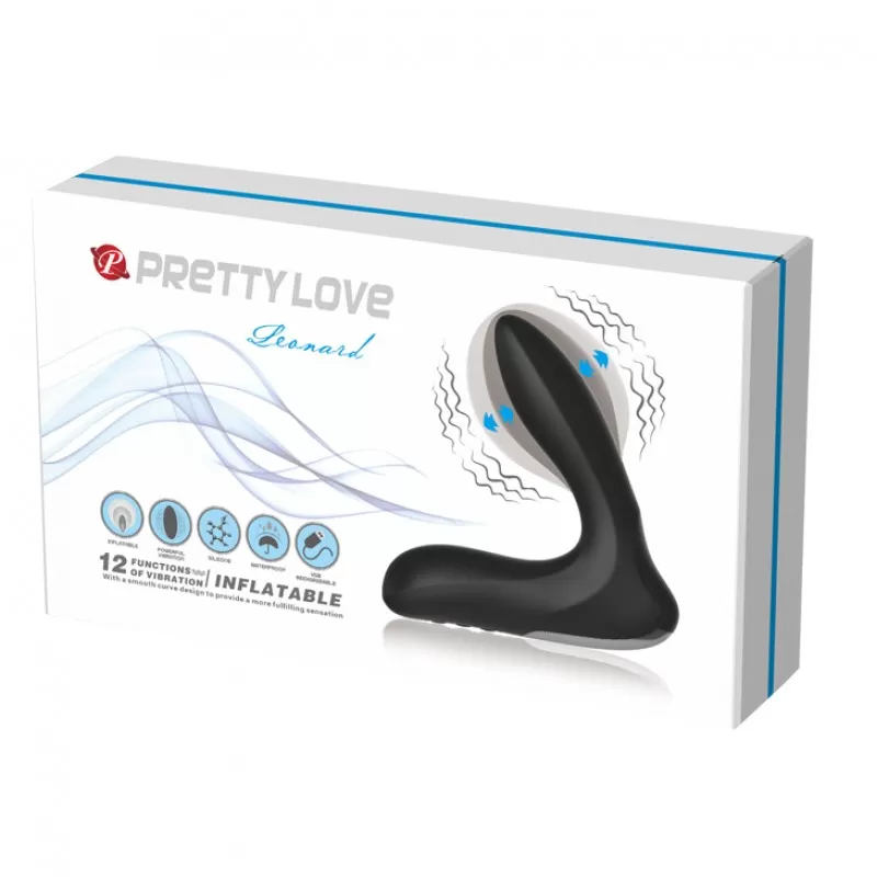 Estimulador de Próstata Inflável com 12 Modos de Vibração - PRETTY LOVE LEONARD - Sexy shop
