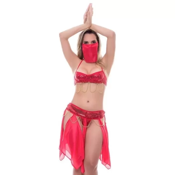 Kit Fantasia Odalisca A Vermelha Sensual Love - Sexshop