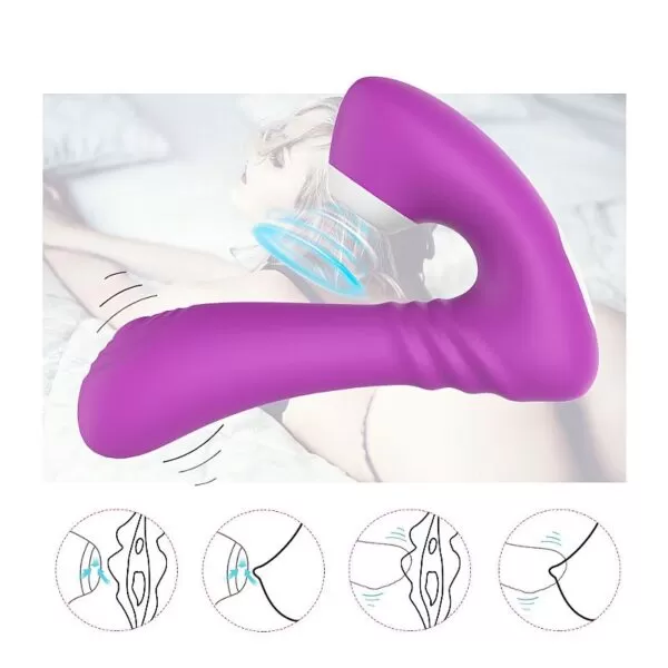 Vibrador Ponto G e Sugador de Clitóris - Grey Rct - S-Hande