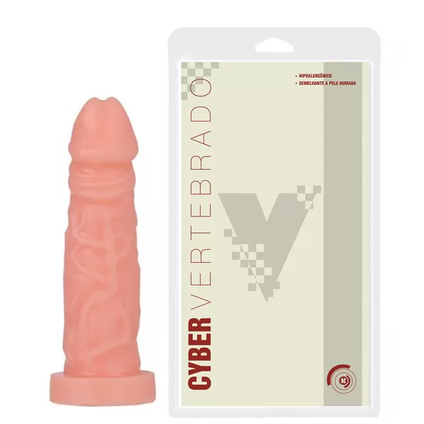 Pênis em Cyber Skin com vértebras 18X4cm Pele - Sexshop