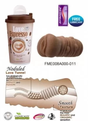 Masturbador vagina na embalagem copo de bebida - FANTASY CAFE LOVE ESPRESSO - NANMA - Sexshop-0