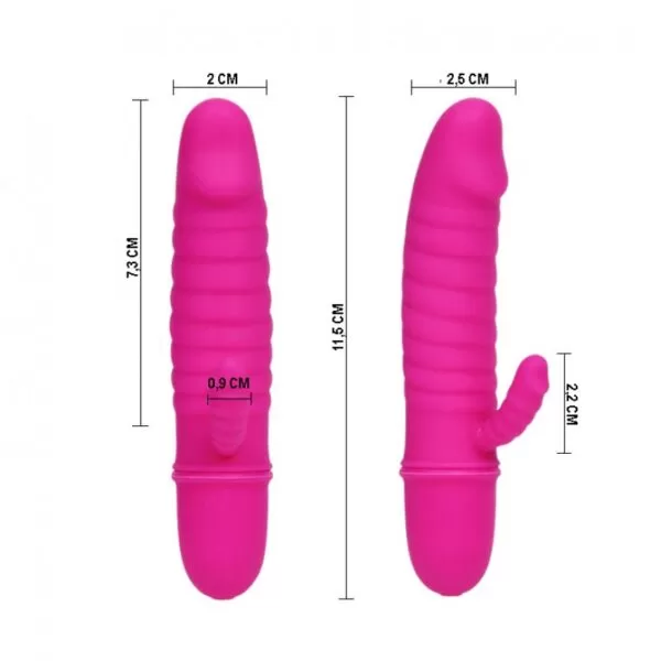 Mini Vibrador, Ponto G com Estimulador Clitoriano e 10 Modos de Vibração - PRETTY LOVE ARND - Sexshop