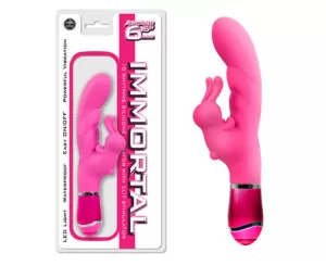 Immortal - Vibrador Rabbit em Silicone Rosa 15cm - Sex shop
