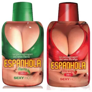 Kit 02 Gel para massagem dos seios ESPANHOLA - Menta e Morango - Sex shop