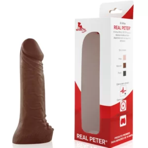 Pênis Real Peter Massageador Marrom - 3,5x15cm - Sex Shop