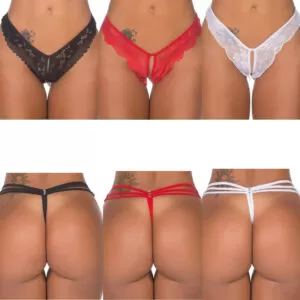 Kit 03 Fio Dental Erótika Pimenta Sexy Calcinha Sexy