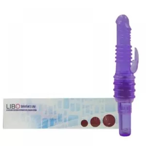 Vibrador com Relevo Anelado e Estimulador Coelho - Sexy shop