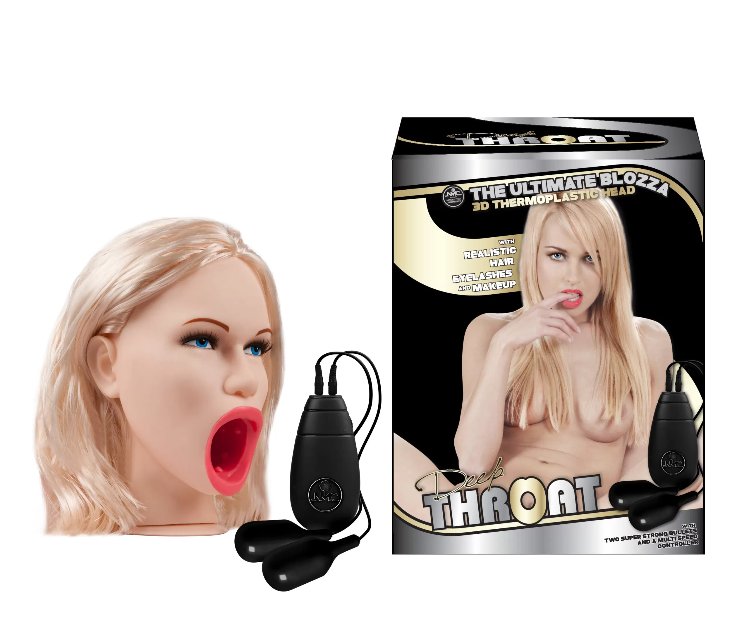 Masturbador ORAL - Cabeça de Boneca - Oral Deep Thoat NANMA - Realista com Vibrador - Sexshop
