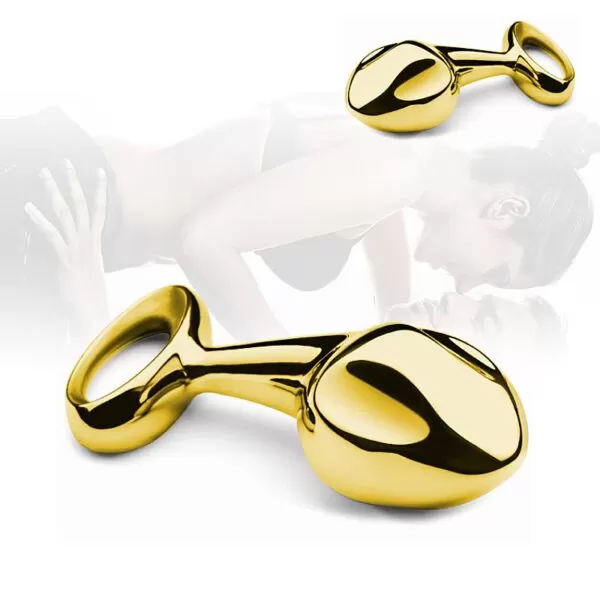 Plug Anal Ou Para Próstata De Aço- Luxo Dourado - Sexshop