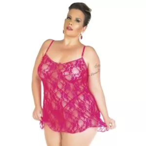 Camisola Gigi Plus Size Pimenta Sexy Pink - Camisola Sexy