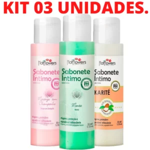 Kit 03 Sabonete Íntimo 35ml Hot Flowers - Sexshop