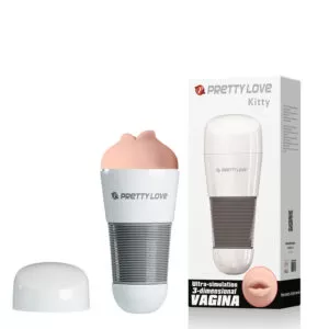 Masturbador Masculino Boca em Tubo com Túnel Apertado - PRETTY LOVE KITTY - Sexshop