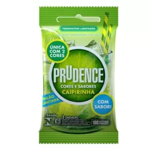 Preservativo Cor E Sabor Caipirinha Com 3 Unid - Prudence
