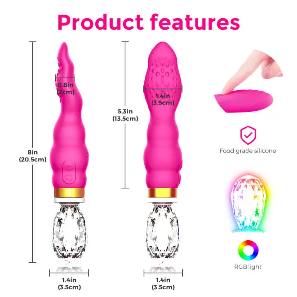 Vibrador Luxo simulador Língua Sexo Oral Recarregável em Puro Silicone - Sexshop