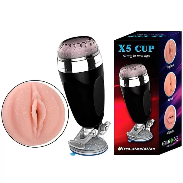 Masturbador Lanterna Com Ventosa Vagina em Cyberskin X5 Cup