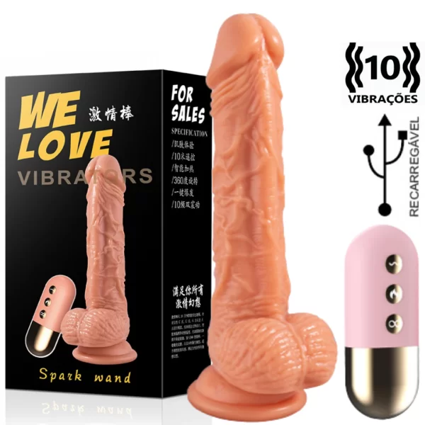 Pênis Vibrador Realístico Com Controle e Ventosa - We Love