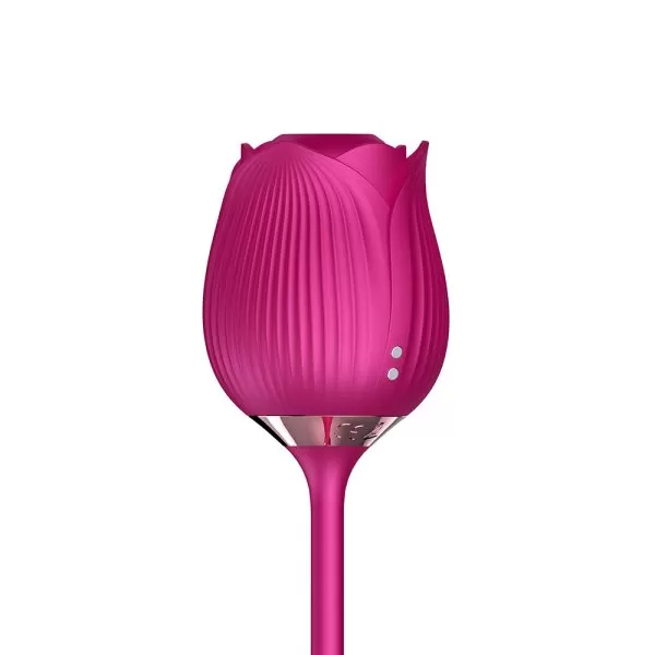 Vibrador Flor Rosa Ponta Dupla Função Sugador e Aquecimento - Image 3