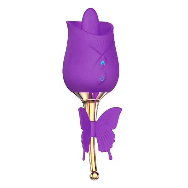 Vibrador Flor Com Língua Estimuladora de Clitóris Borboleta