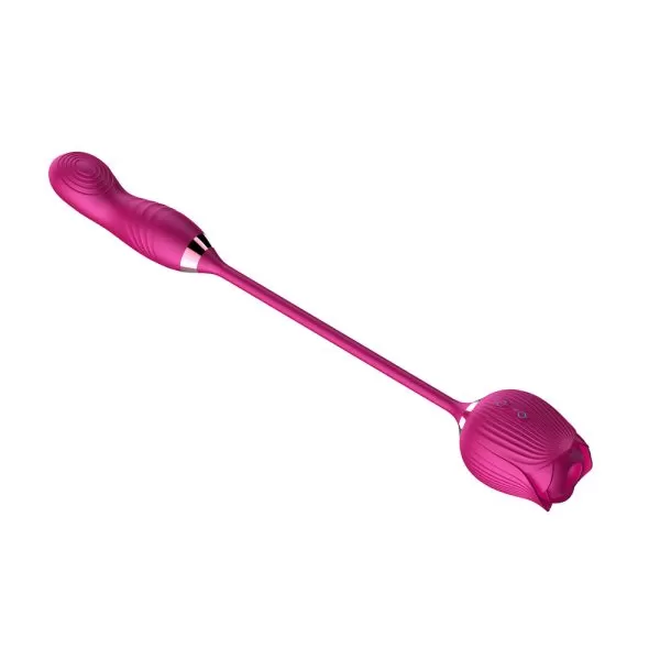 Vibrador Flor Rosa Ponta Dupla Função Sugador e Aquecimento - Image 2