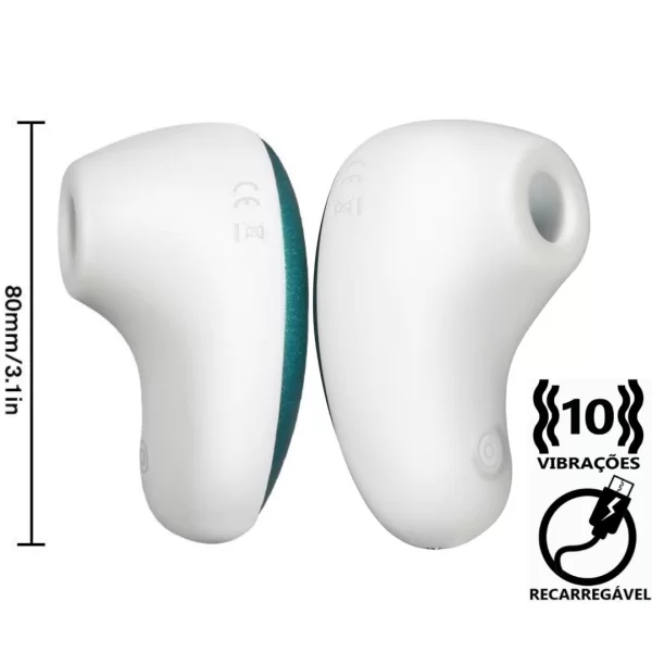 Sugador de Clitóris e Seio Forte Recarregável Branco e Verde