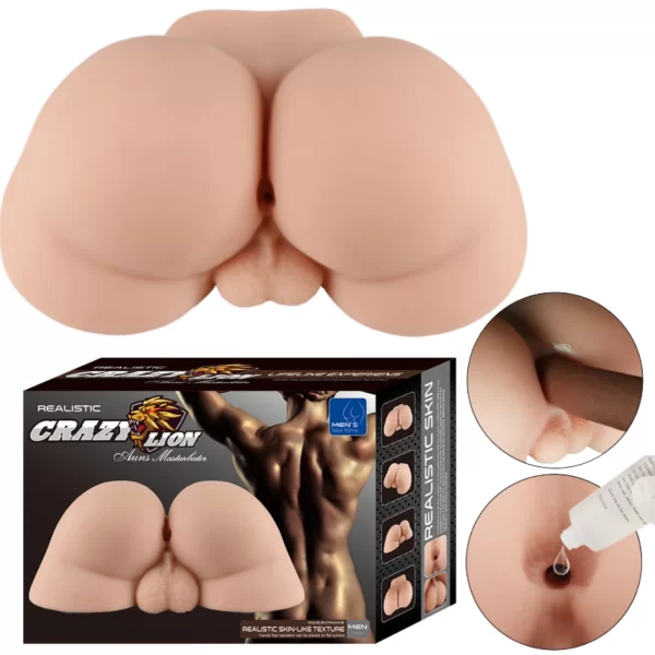 Masturbador Bunda Masculina Com anus Penetrável em Cyberskin 2.4KG - Crazy Lion
