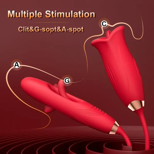Vibrador Ponta Dupla Com Penetrador e Boca com Lingua - USB - Image 10