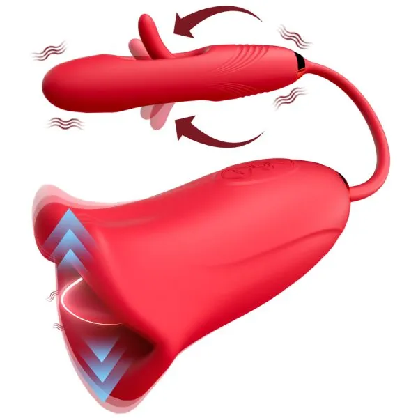 Vibrador Ponta Dupla Com Penetrador e Boca com Lingua - USB - Image 2