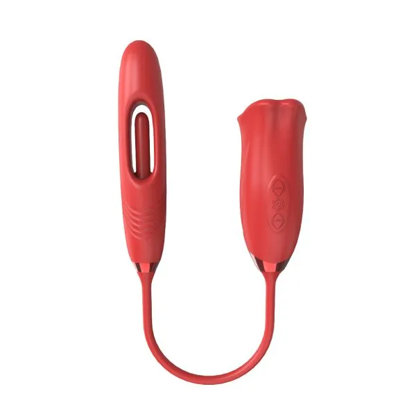 Vibrador Ponta Dupla Com Penetrador e Boca com Lingua - USB - Image 5