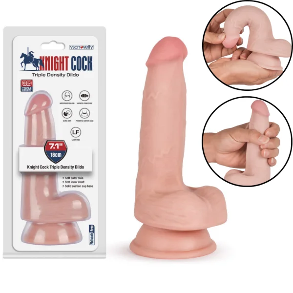 Pênis Realístico com Ventosa 18x3,5cm Triple Density Dildo