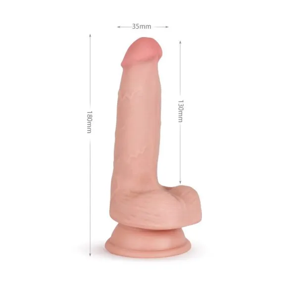 Pênis Realístico com Ventosa 18x3,5cm Triple Density Dildo - Image 2